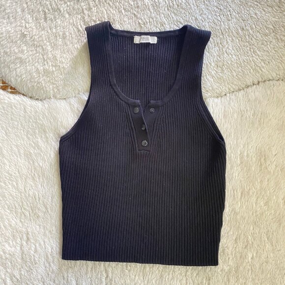 Active USA Black Ribbed Halter Crop Top – Size Small - Picture 6 of 10